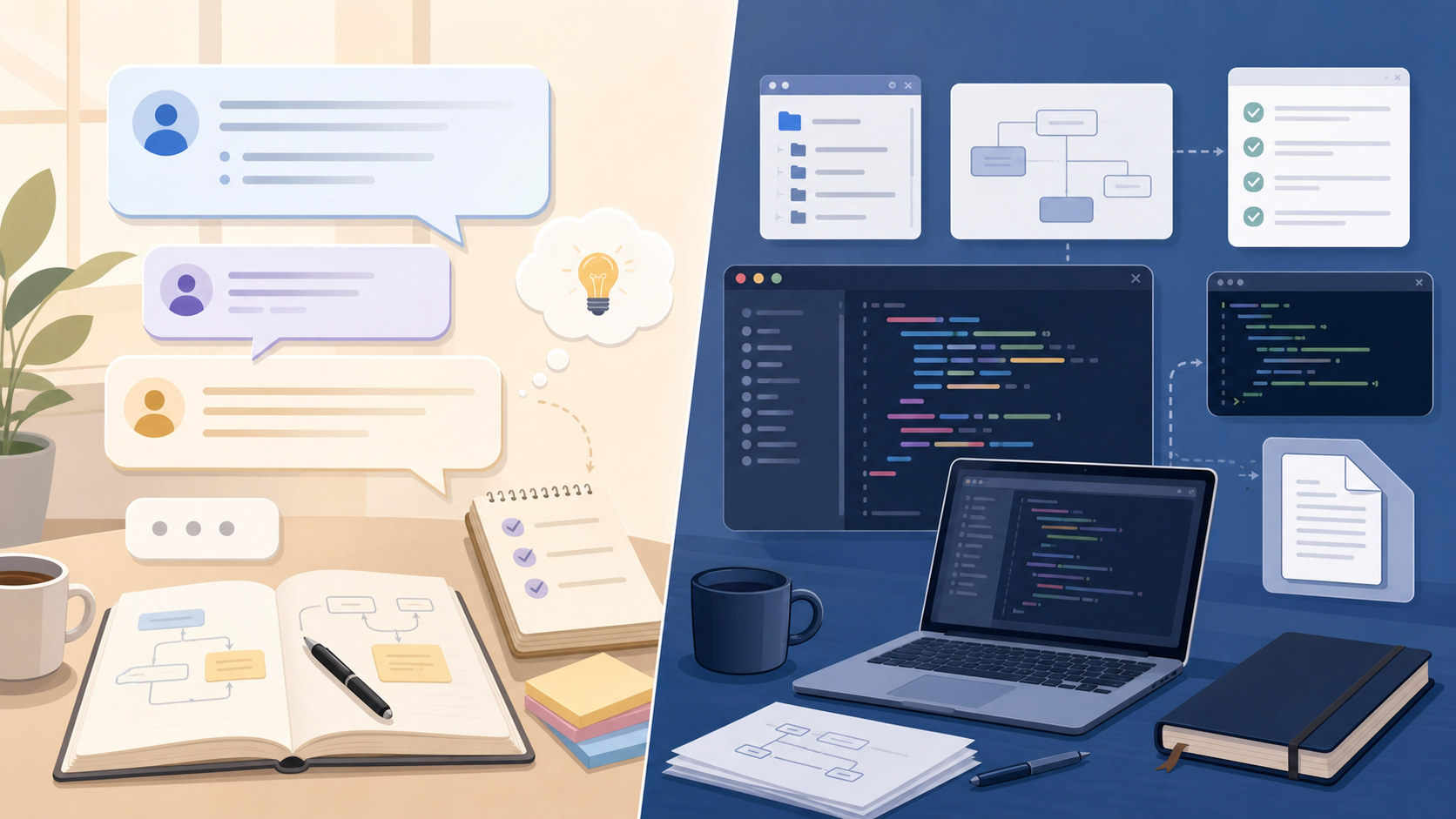 Comparing chat AI and coding agent workflows